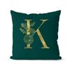 45x45cm Oro 26 Lettere Verde Federa Foglia Fiore Pianta Soggiorno Divano Ufficio Copricuscino Decorazione Casa