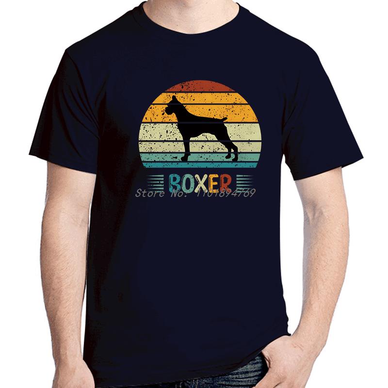 Funny Boxer Vintage Retro Sunset Graphic Tees Lover Dog Tshirt Summer Short Sleeve Tshirts Cotton Unisexs Print T Shirt