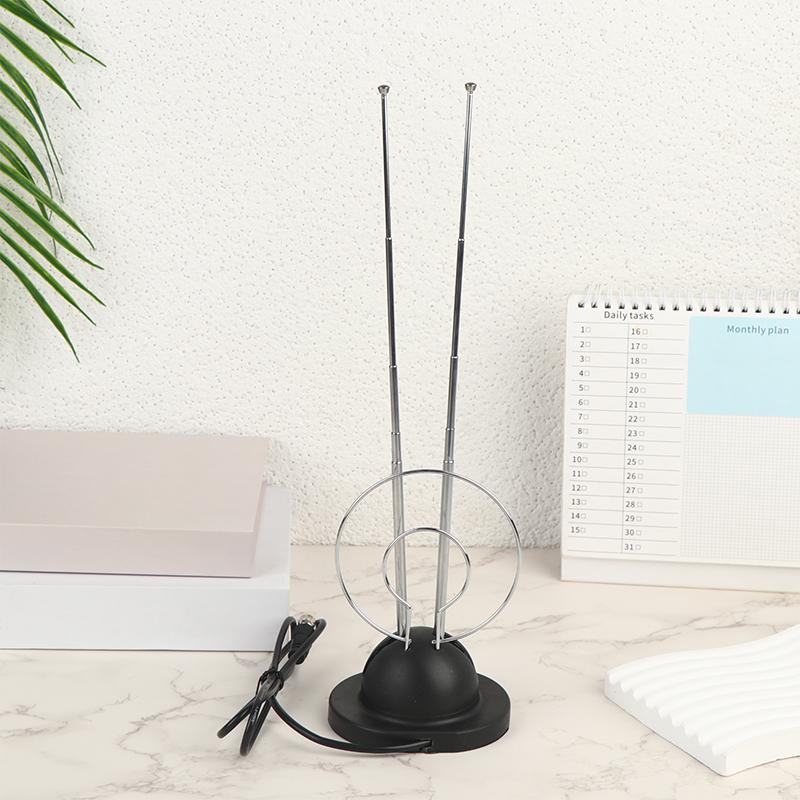 1 Stück Innen-Schleifen-Kaninchenantenne Analog-Digital-Signal Universelle Antenne VHF/UHF/HDTV