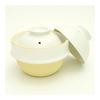 Mashiko Ware Kamacco Rice Cooker, White, 1 Go (approx. 180ml), Earthenware Pot with 2 Types of Chopstick Rests