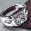 Men's Domineering Fashion Moissanite Ring: Simulated Diamond & 925 White Gold Plated
