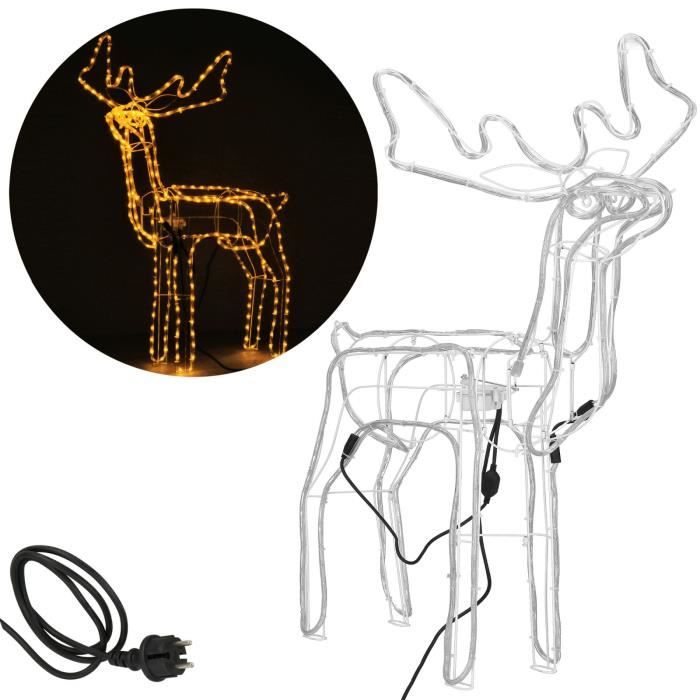 Décoration de Noël - SPRINGOS - Renne animé - 288 LED - 95 cm - Blanc chaud