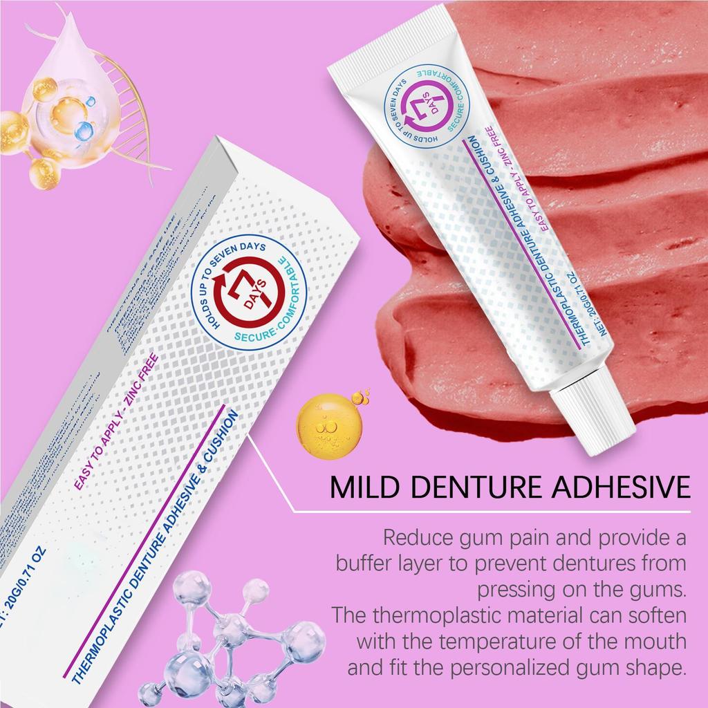 Denture Adhesives Denture Adhesive Cream Soft OriginalLong-Lasting Paste Gentle Comfortable Design For Home Care Women Men