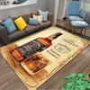 Jack Daniel's printed flannel carpet, non-slip, machine washable, soft, suitable for bedroom, living room, and children's room decoration