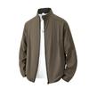 New autumn and winter men's stand-up collar jacket casual sports top solid color jacket men's lapel