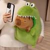 New Capybara with Green Dinosaur Plush Doll Cute Soft Stuffed Animals Capibara Anime Toy Kawaii Plushie Christmas Gift