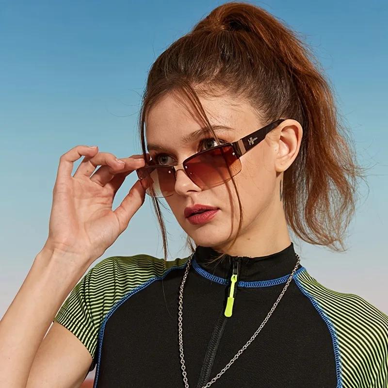 Ladies' Rectangular Gradient Lightweight Tortoiseshell Frame Fashionable Driving Glasses