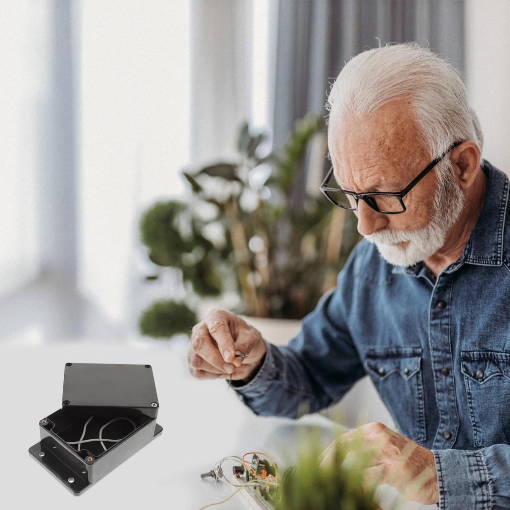 iplusmile Waterproof Junction Box, Power Distribution Box, Outdoor Wiring Box, Waterproof ABS Black, 15.2x9x5.5cm