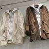 Women's Two-Piece Hooded Knit Cardigan Sweater Coat Autumn Fall Loose Lazy Style Long Sleeve