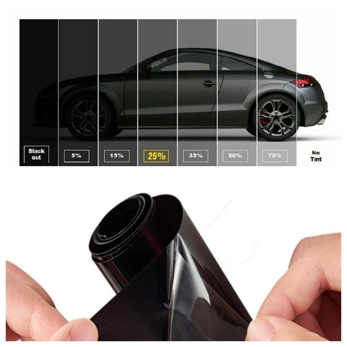 

1Roll 50x3m Black Car Window Tint Film Glass Sticker VLT 5%-50% Sun Shade Window Tinting Solar UV Protection Foils Sticker Films 15percent-50X300CM