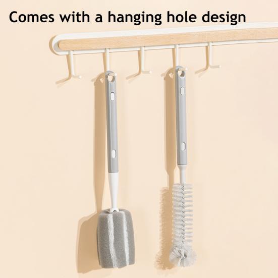 Cleaning Brush Retractable Handle Adjustable Length Soy Milk Machines High-Density Sponge Brush Multifunctional Cup Brush