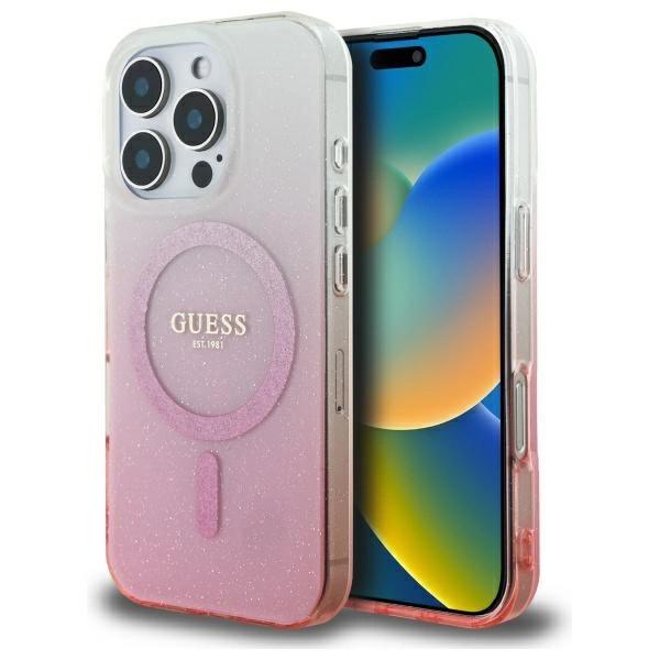Guess Guhmp16Xhgrcelp Iphone 16 Pro Max6.9 Różowy/Pink Hardcase Iml Brokatowy Gradient Magsafe