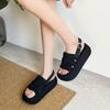 Woven platform sandals women's summer 2025 new models with skirts to wear open-toed beach Roman shoes sandals