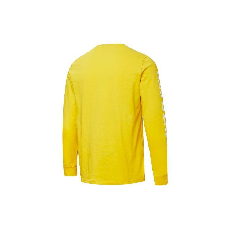 Puma Black 5 Basketball Series Vintage Print Sports Crew Neck Long Sleeve T-Shirt Men Tops Yellow 532265-02