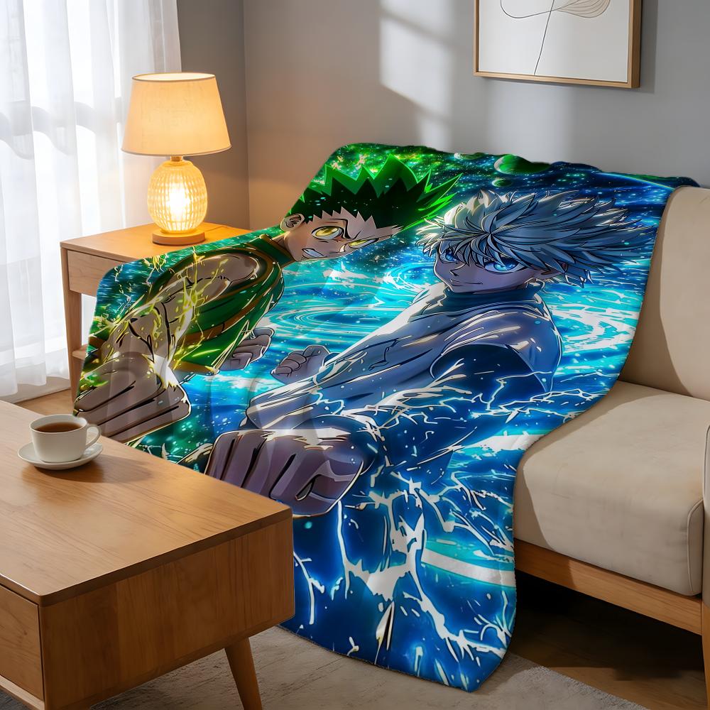 Throw High-Density Short Plush Blanket For Sofa Nap Room Soft Skin-Friendly Popular Games HUNTER×HUNTER