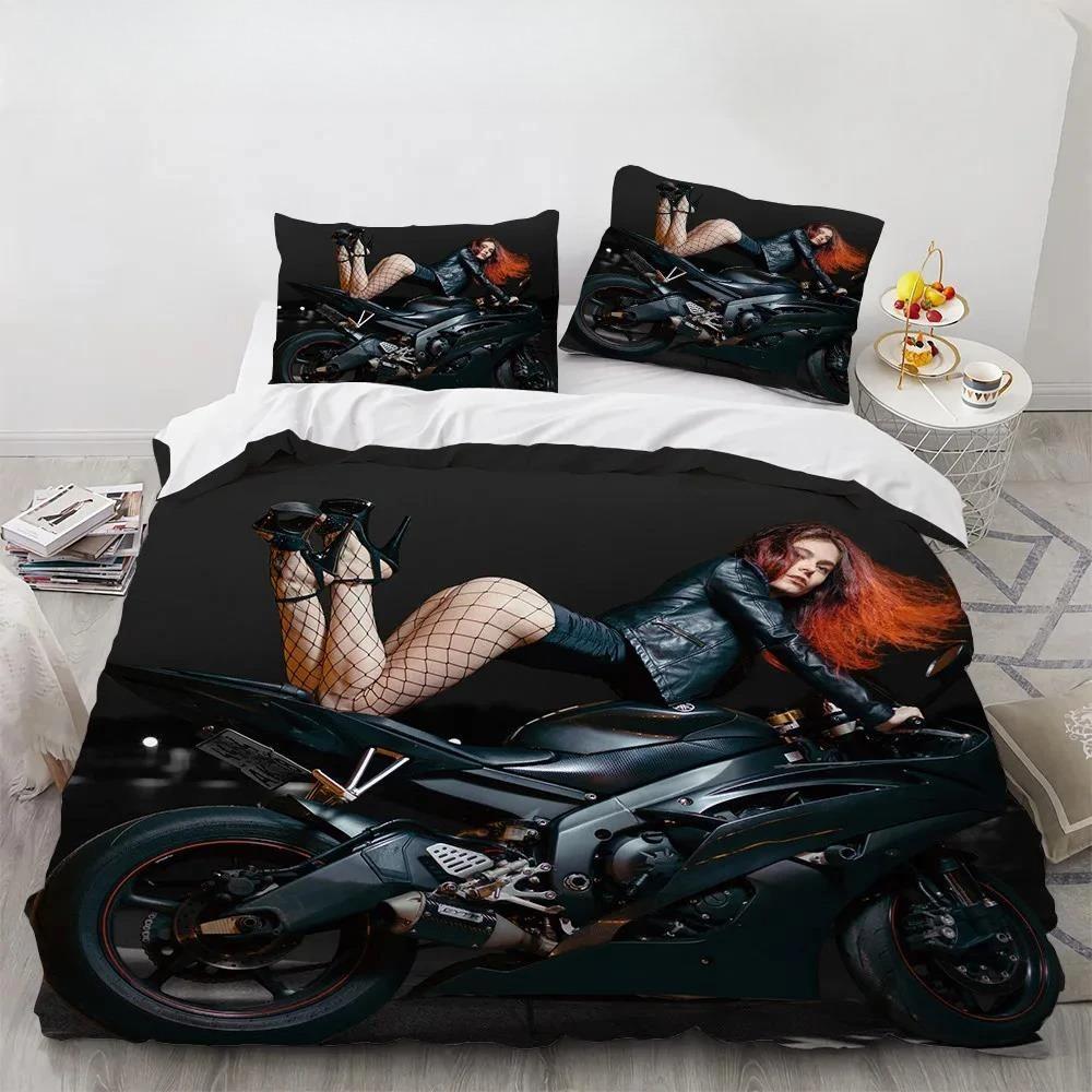 

Модный сексуальный комплект пододеяльника для спальни, домашний текстиль, комплекты постельного белья, 3D принт красоты, комплекты постельного белья с мотоциклами, праздничный подарок для друзей 135x200cm