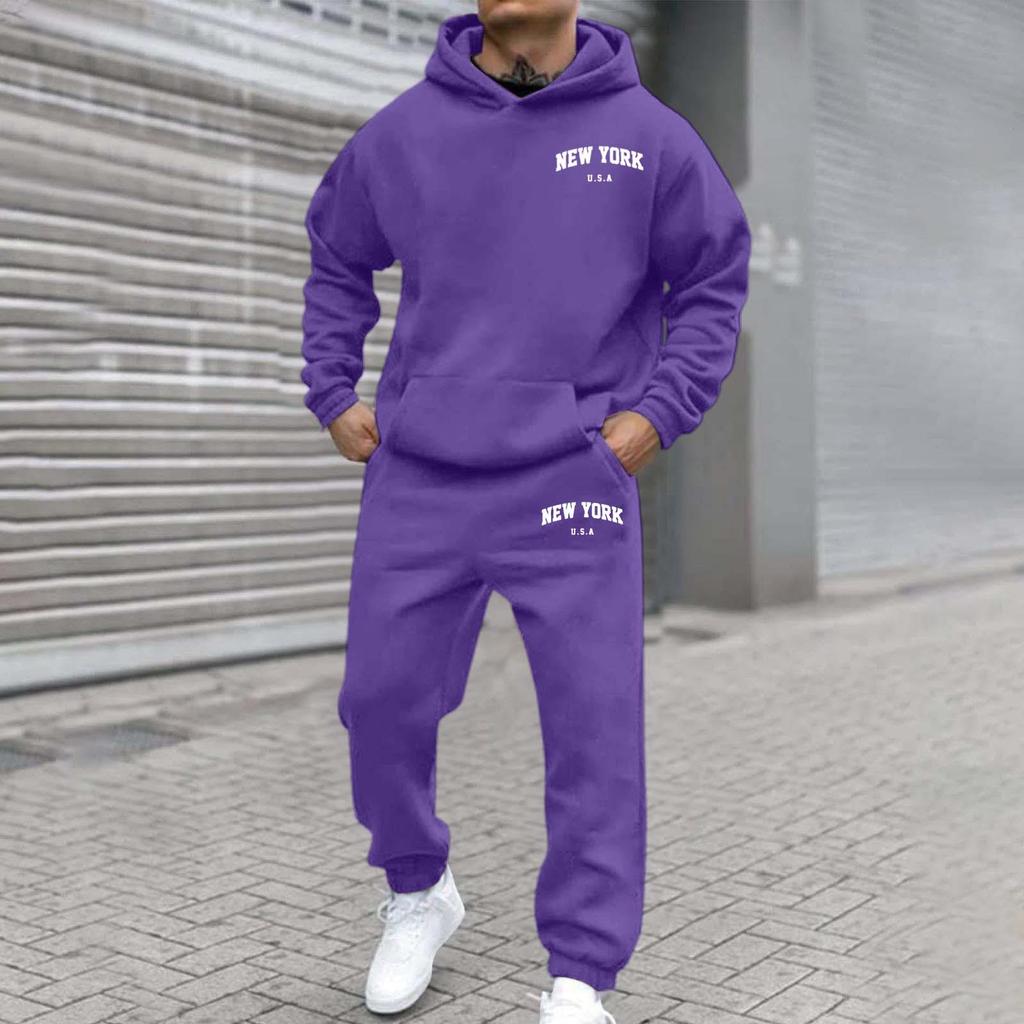 Trendy Men's and Women's Plus Velvet Streetwear Hoodie Set