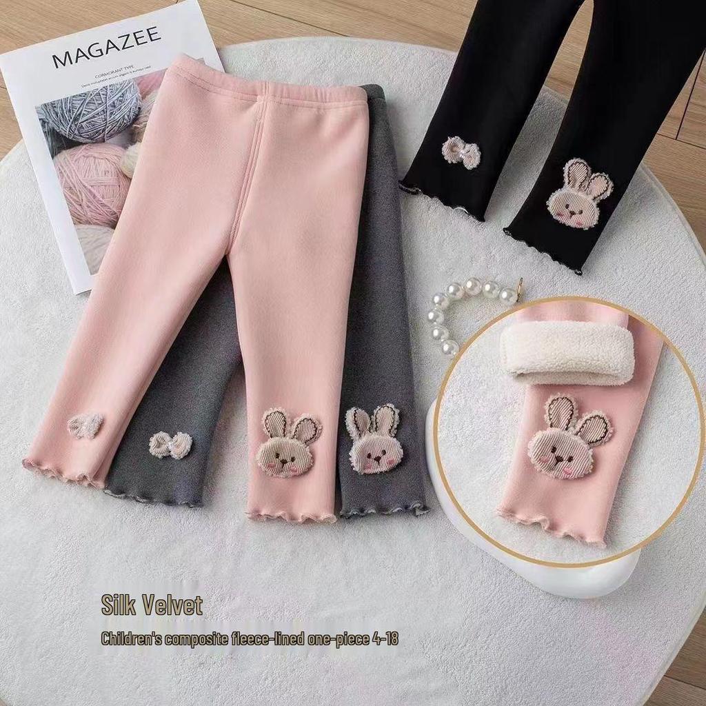 Extra dicke, fleecegefütterte Mädchenleggings – Hohe Taille, kuschelige Winterbekleidung