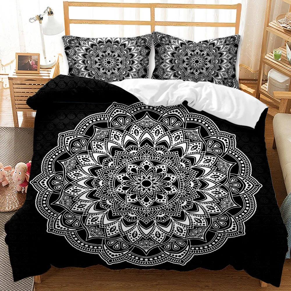 Mandala Duvet Cover Set Elephant Boho Chic Hippie Twin Bedding Mandala Polyester Comforter Cover Adults Double Queen King Size