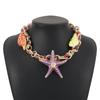 Starfish Shell Charm Choker Necklace Women Jewelry Bohemian Ethnic Statement Vintage Large Collar Necklace Female