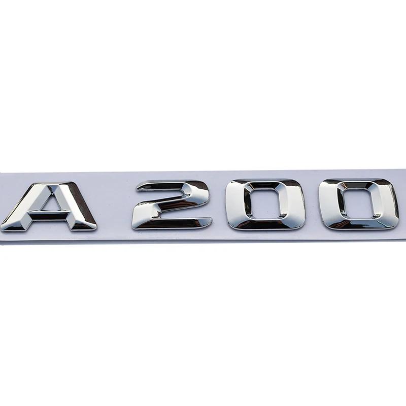 ABS 3D chrome lettering for car, rear trunk emblem,  stickers for Mercedes Benz A180, A200, A260, W176, W177