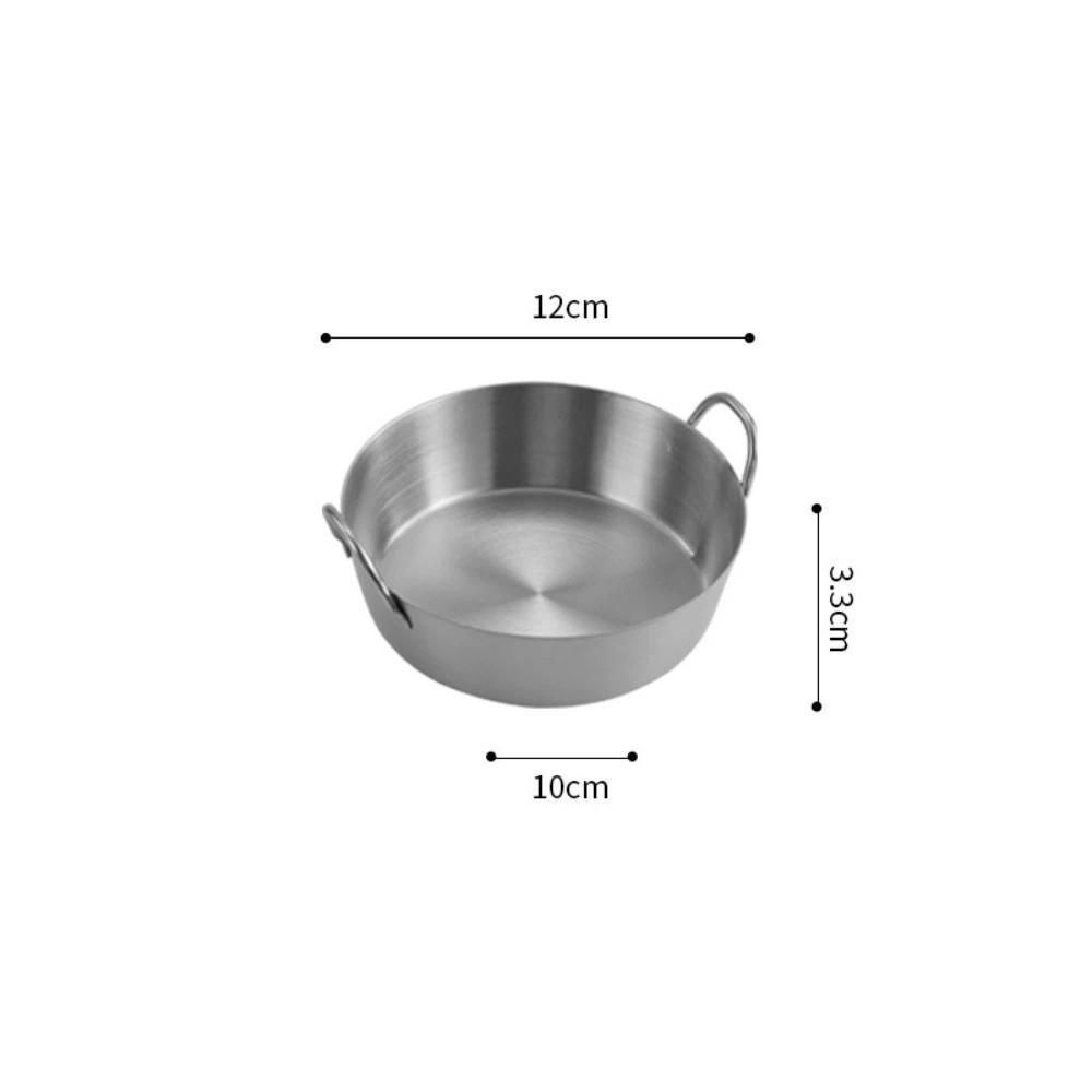 Round Two-Ear Snack Dish 304 Stainless Steel Seasoning Cup New Dual Handle Bowl  Kitchen Use