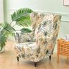 Floral Printed Wing Chair Cover Stretch Spandex Armchair Covers Nordic Removable Relax Sofa Slipcovers With Seat Cushion Covers