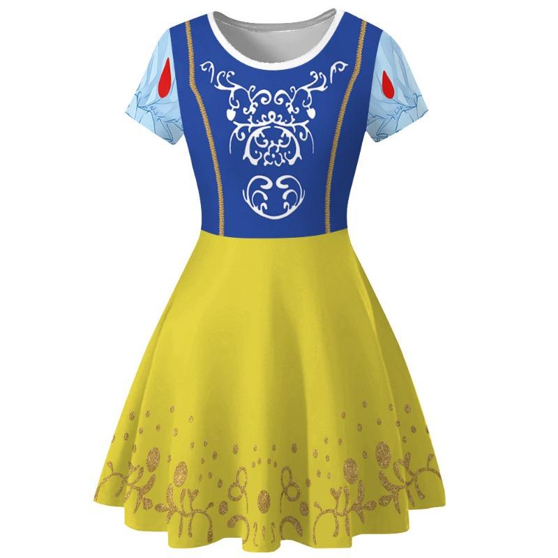 Halloween Snow White Digital Print Women's Dress Crew Neck Casual Women's Skirt