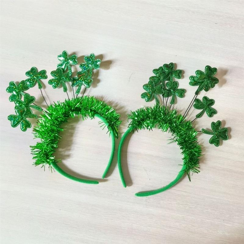 Tinsel Three Leaves Headband Girl Irish Holiday Christmas Cosplay Party Hairband