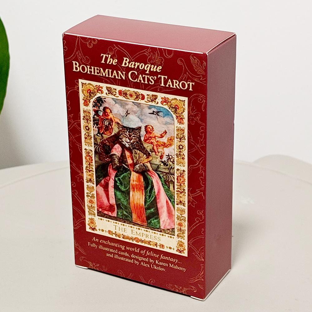 The Baroque Bohemian Cats’ Tarot Deck 12*7cm, 79-Card Feline Fantasy Vintage Baroque Style Cat Tarot Double-embossed