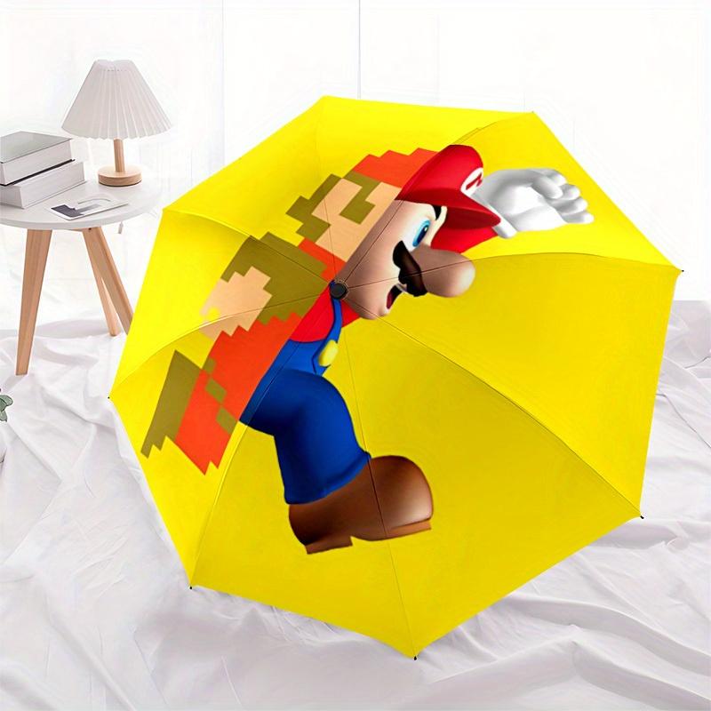 1PC Mario Platformer Auto Open/Close Cute Umbrella - Compact Travel Umbrella, 8-Rib Heavy-Duty Construction, Ideal Gift a0828173