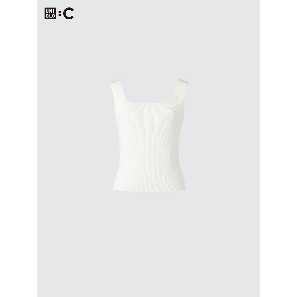 Uniqlo Japan 3d Ribbed Square Neck Sweater Sleeveless