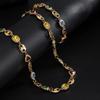 Y2K Multi Color Rhinestone Gemstone Necklace Bracelet Set for Men Trendy Male Collarbone Chain Accessories Fashion Jewelry Gifts