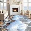 Natural Landscape Waves Rocks Graphic Design Large Carpet Area Carpet Living Room Bedroom Christmas Retro Home Decoration
