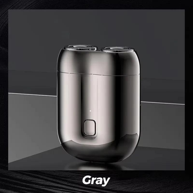 

2025 New Upgraded Mini Double Head Electric Shave Magnetic Suction Men s USB Rechargeable Portable Waterproof Shaver сірий колір