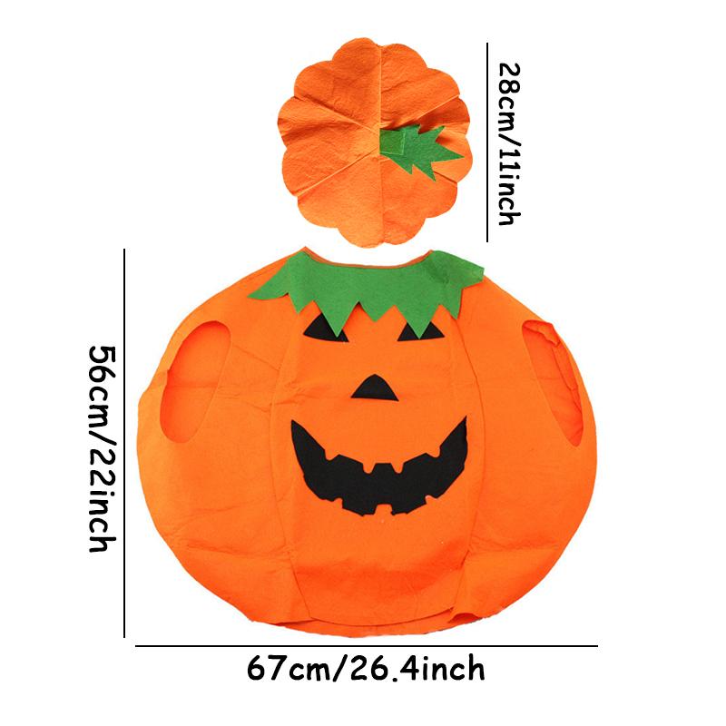 1pc Cute Pumpkin Clothing Kids Grament Costume Cosplay Clothes Trick Or Treat Halloween Party Decor Supply