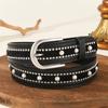 PU Leather Punk Style Belt Needle Buckle Rivet Decorative Belt Women's Waist Belt  for Women's Wear