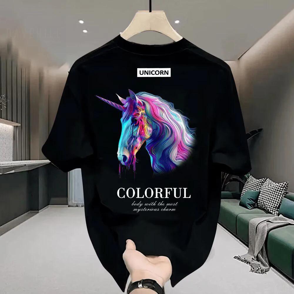 Men's Printed Summer T-shirt, Casual, Breathable and Comfortable 100% Pure Cotton T-shirt, Hip-hop Streetwear