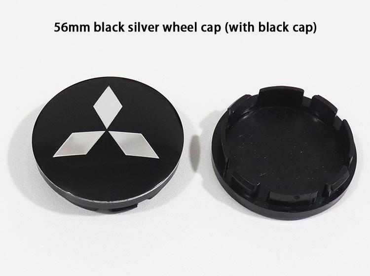 4pcs Mitsubishi 56mm 60mm ABS Car Emblem Wheel Center Hub Cap Auto Rim Refit Dust-proof Badge Covers Sticker Styling Accessories
