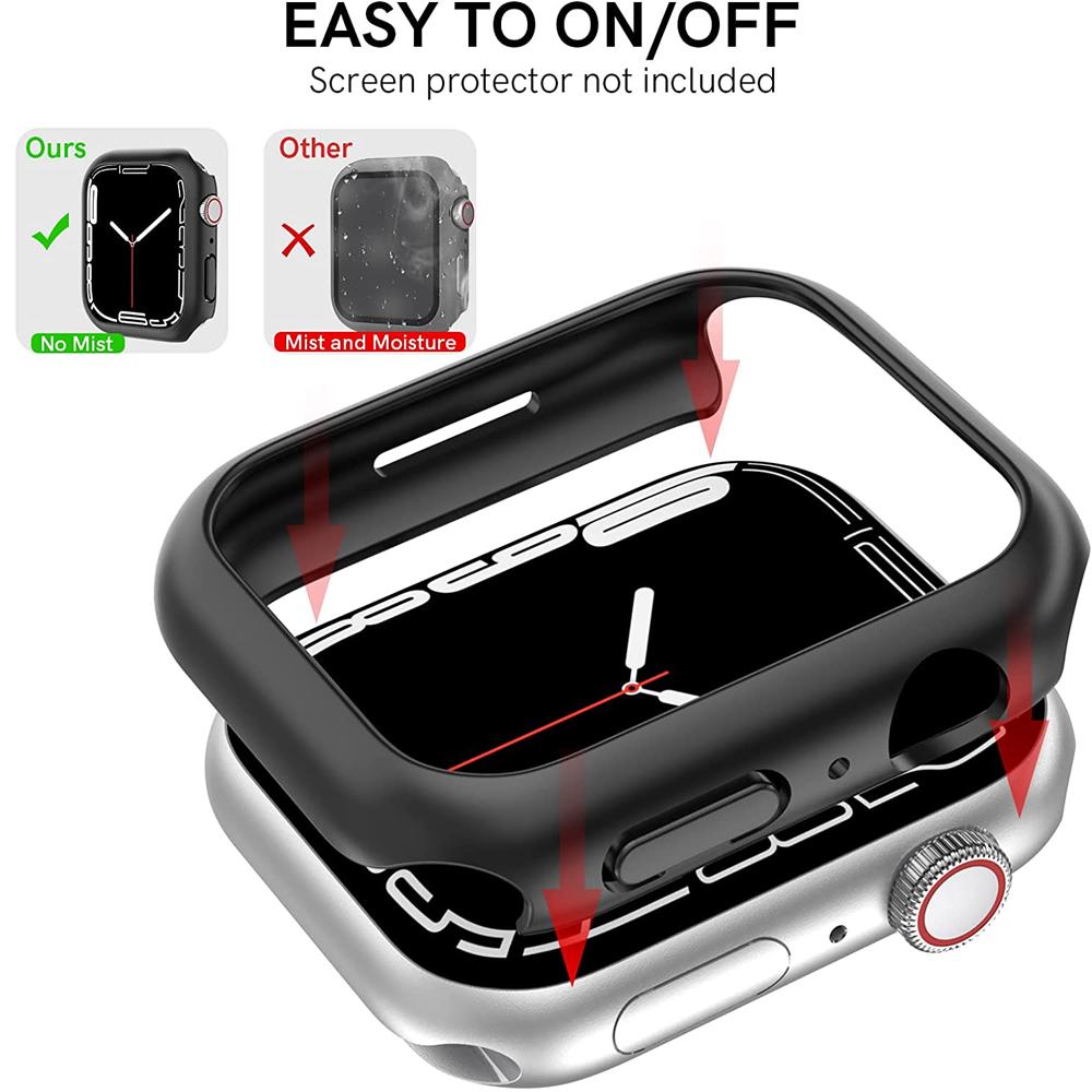 Cover For Apple Watch Case 6 Se 4 3 44mm 40mm 42mm 38mm Accessories PC Screen Protector Bumper iWatch Series 7 8 41mm 45mm Case
