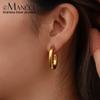 eManco Vintage Geometric U-Shape Link Hoop Earrings Women Trendy Punk Metal Piercing Earrings Jewelry Accessories