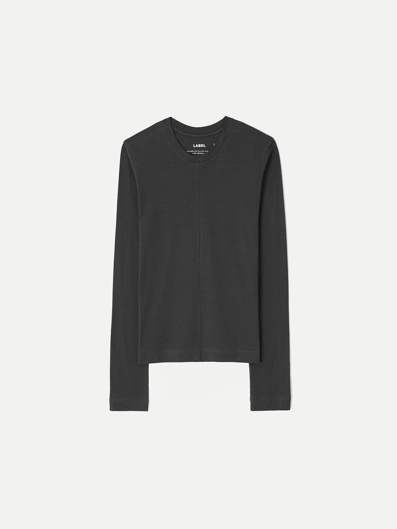 Label Archive W Gia Long Sleeve Cotton Top Coal 1