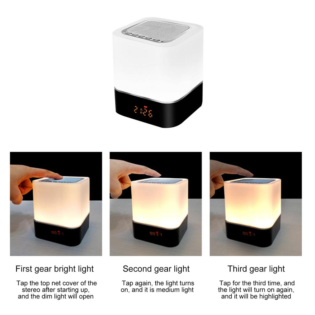 Multifunctional   Lamp Wireless   Speaker Touch Lamp Colorful LED Night Light Alarm Clock Time Display Support U Disk TF Card 3.5mm   IN