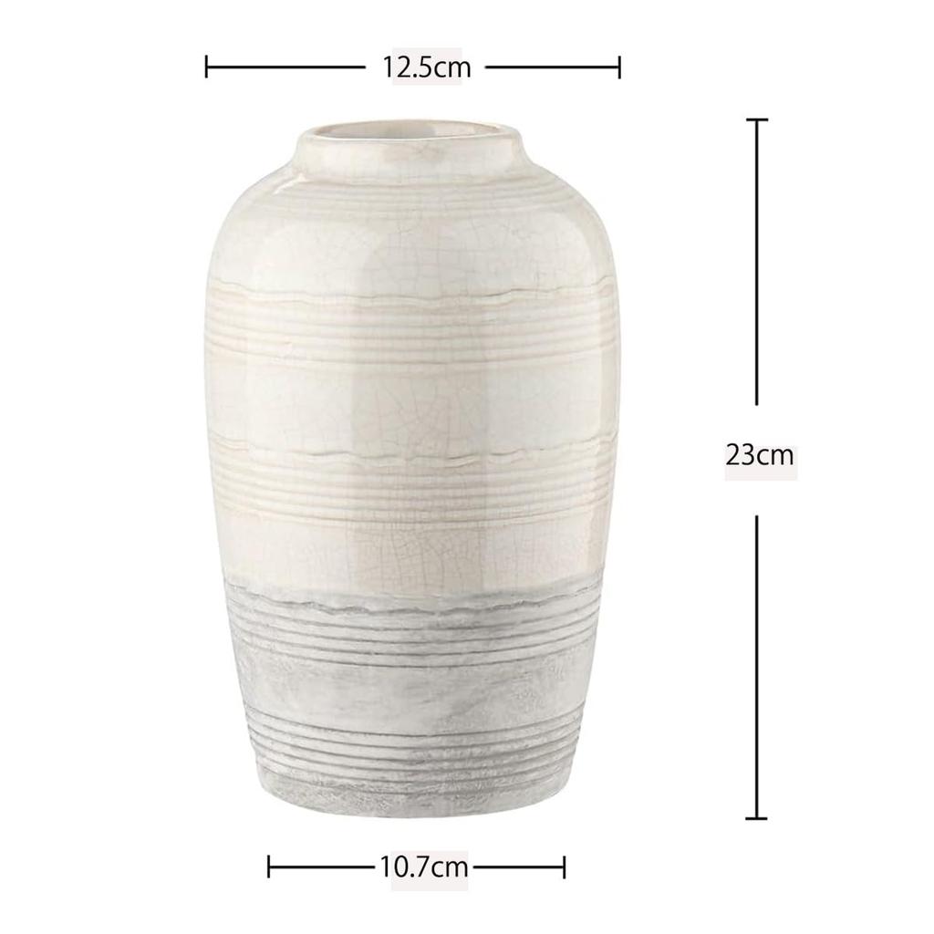 Villa Como Ceramic Flower Vase, 23cm Tall, Large, Stylish, Beautiful Interior Decoration for Rooms, Offices, and Indoors