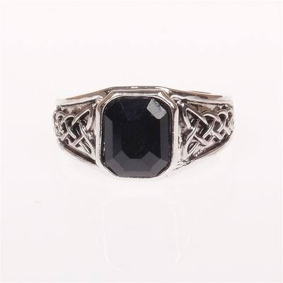 Men's Vintage Mayan Civilization Totem Black Zircons Rings Punk Party Engagement Wedding Banquet Personality Fashion High