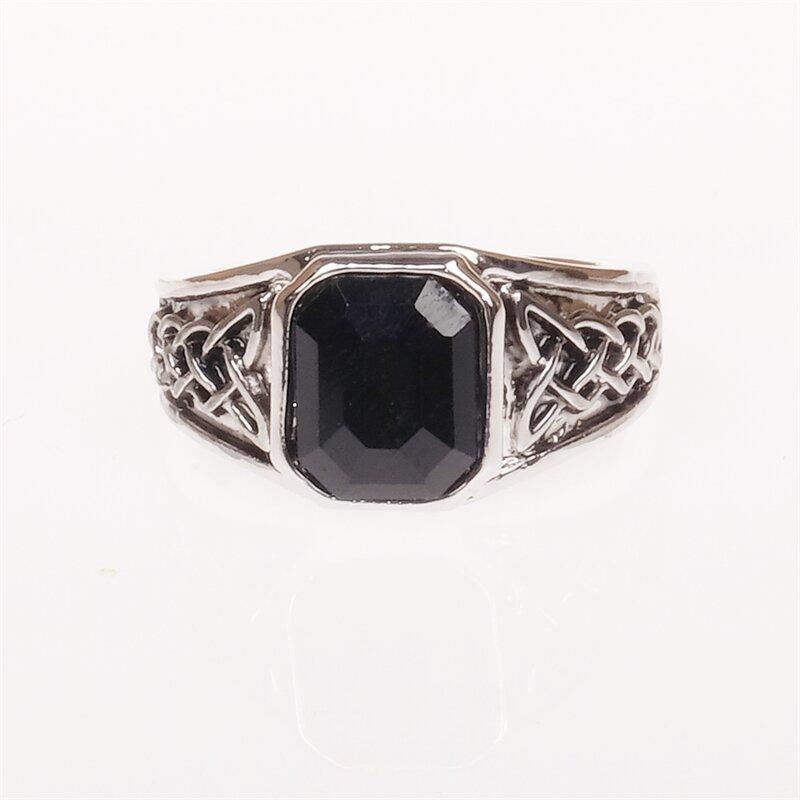 Men's Vintage Mayan Civilization Totem Black Zircons Rings Punk Party Engagement Wedding Banquet Personality Fashion High
