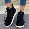 Large size autumn and winter new cotton shoes comfortable flat heel soft sole high top velvet thickened warm casual cotton boots