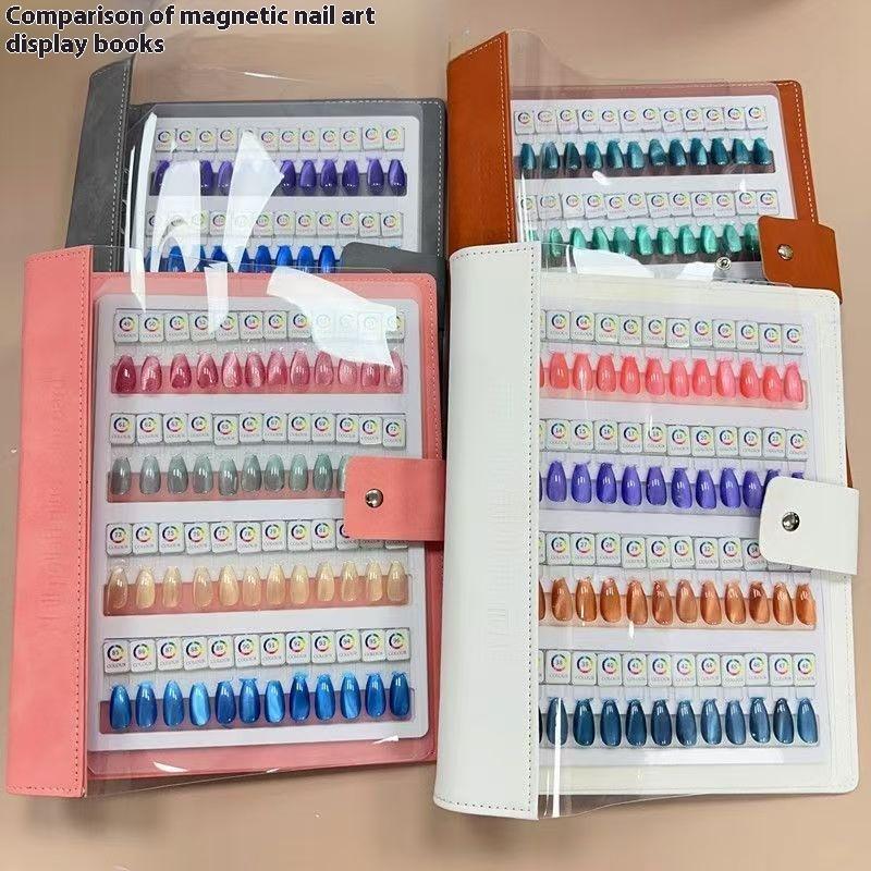 48/96/144/192 Colors Magnetic Tips Nail Art Swatch Book Manicure Color Test Storage Book Large Acrylic Works Display Color Card