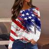 Women’s Long Sleeve Crewneck Top with Star Print Loose Fit Pullover Casual Style Comfortable Soft Fabric for Daily Wear
