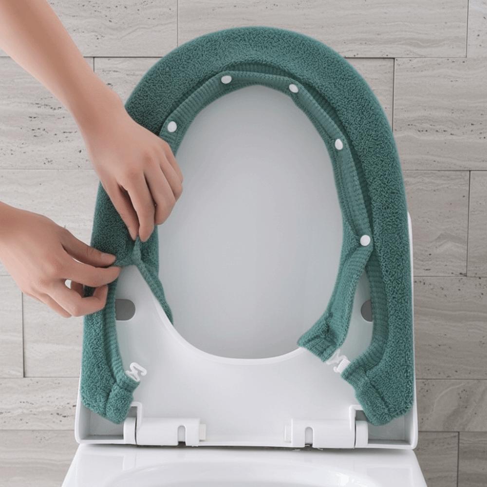 Reusable Button Toilet Pad Thickened Toilet Cushion Universal Washable Toilet Cushion  Round Toilet